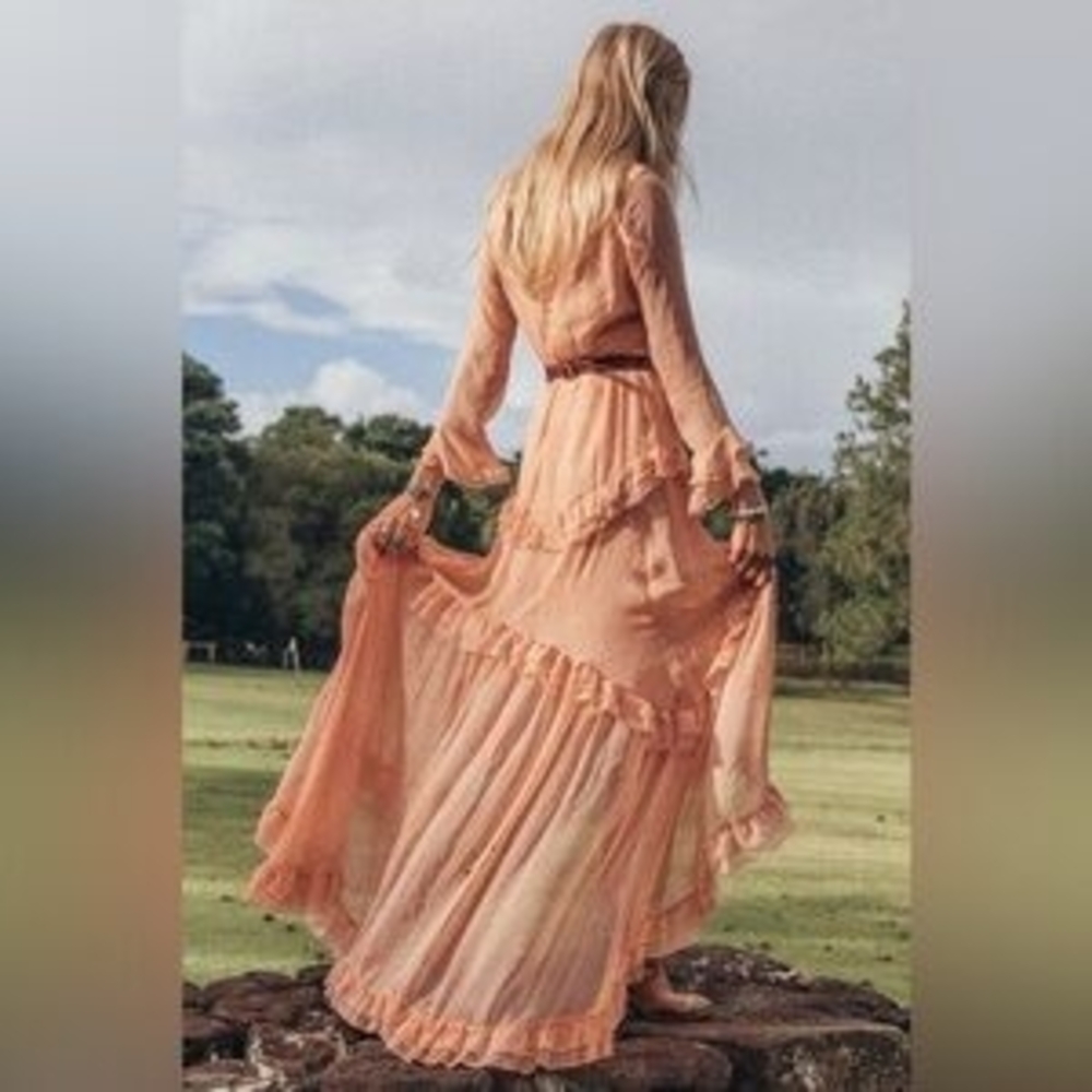 HOLD! NWT Chasing Unicorns Peach Maxi Dress